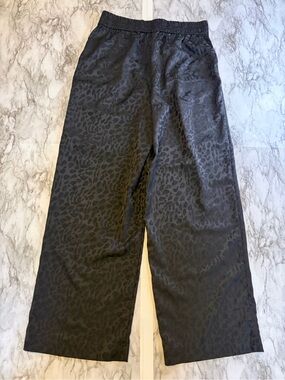 Women’s Wide-Leg Black Jacquard‎ Pants size M by Nicole Miller animal print